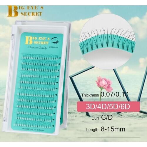 Big eyes secret Luxury Lashes Extension Short Stem Premade Fans 3D4D5D6D Volume Lashes Eyelash Extension premade volume Fans