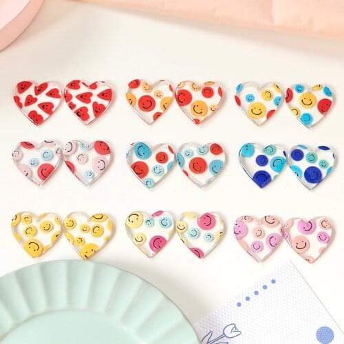 Retro Smiley Pattern Pendant Harajuku Style Necklace Earrings DIY Accessories Jewelry Material