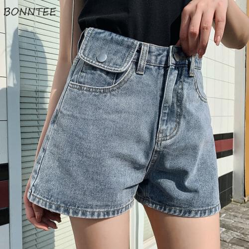 Shorts Women Summer Denim Washed Solid High Waist Womens College Design All-match Large Size 4XL Aesthetic Mujer Trousers Unique