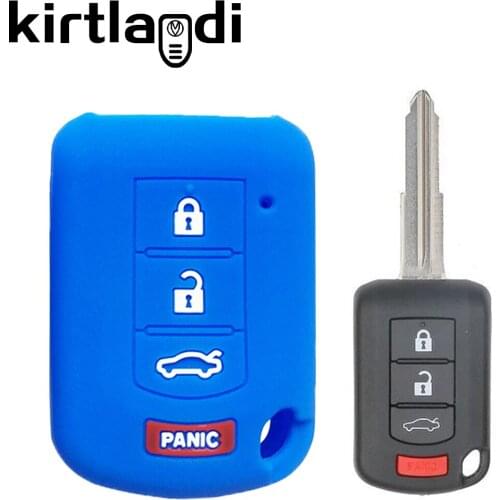 Silicone Key Case Shell Cover for Mitsubishi Outlander Lancer Eclipse Mirage Holder 3+1 4 Button Car Key Cover Accessories Cap