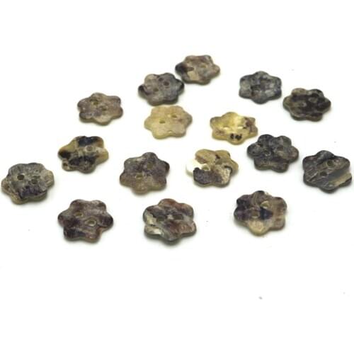 Mixed Flower 2 Holes Shell Sewing Buttons Scrapbooking 11.5mm, Sold Per Pack of 50pcs