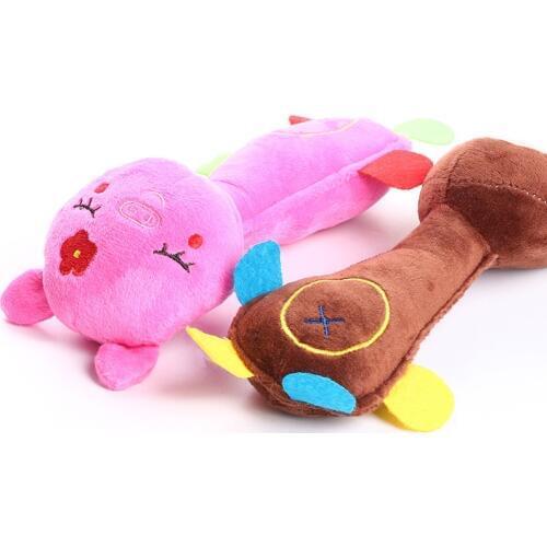 Dog Toy Cute Animal Shape Sound Relief Cleaning Molars Teeth Puzzle Pet Plush Supplies Three Optional