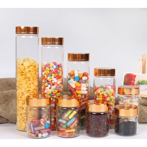 15pcs 50ml 80ml 100ml 150ml 200ml 240ml Glass Jar With Lid Screw Iron Glass Container Empty Cosmetic Cream Powder Jar Vanity Box