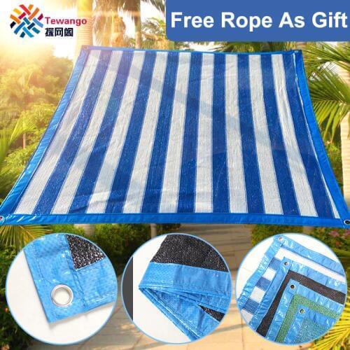 Tewango Brand 95% White Blue Shade Net Mesh Screen Garden Patio UV Nursery Canopy Patio Sunblock Net With Eyelock