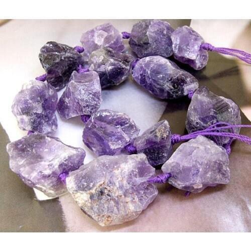 Unique Pearls jewellery Store Nugget Random Natural Quartz Amethyst Gemstone Loose Beads One Full Strand 15'' LC3-0295