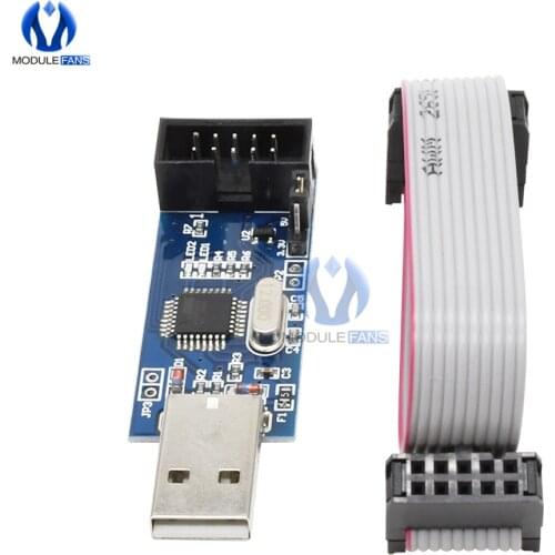 USBASP USBISP AVR Programmer 10Pin Cable USB ISP USB ASP ATMEGA8 ATMEGA128 ATtiny CAN PWM Support Win7 64K 64 64Bit 3.3V / 5V