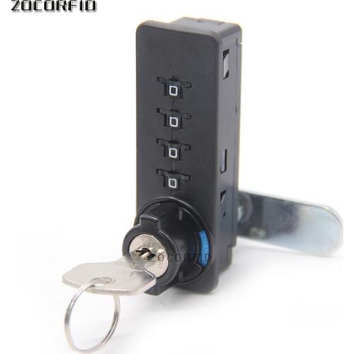 DIY 4 digits Combination Cam Cabinet Lock Black Convenient Password Security Coded Locks For Box Cabinet Cerradura g