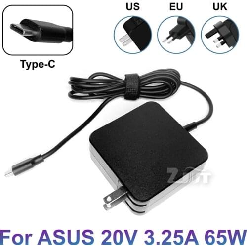 20V 3.25A 65W USB-C Type-C AC Laptop Power Adapter Charger For ASUS ZenBook 14 U4700J U3700J UX435EA UX435EG UM425IA UX393JA