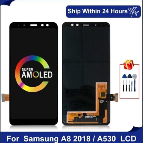 5.6" Super AMOLED For Samsung Galaxy A530 LCD Display A8 2018 Digitizer Touch Screen for A530F A530N SM-A530F Replacement Parts