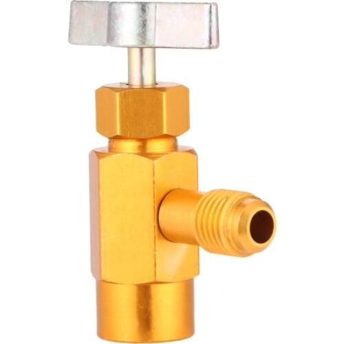 1Pc Brass Car AC Can Tap Tapper Dispenser Valve Bottle Opener Dispensing 1/2" Acme 1/4"Sae Thread Fitting for R-134A Refrigerant