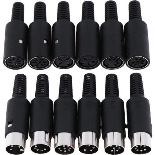 1Pc Male/Female DIN Plug Socket Connector 3/4/5/6/7/8 PIN Chassis Cable Mount Chassis Cable Mount With Plastic Handle