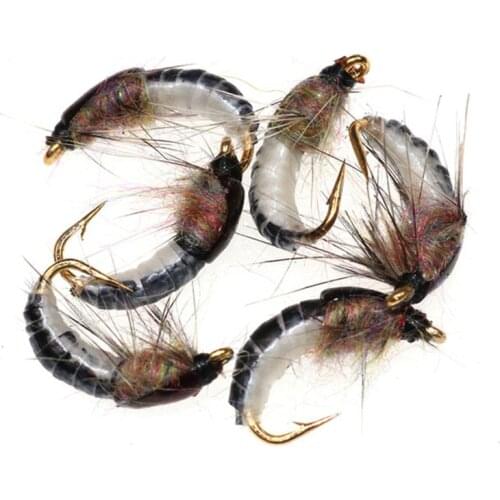 1PC New Realistic Nymph Scud Fly For Trout Fishing Artificial Insect Bait Lure Simulated Scud Worm Fishing Lure