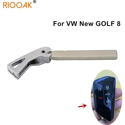 1pcs Blank Insert Smart Remote Emergency Key Blade For VW New GOLF 8 Replacement Smart key blade