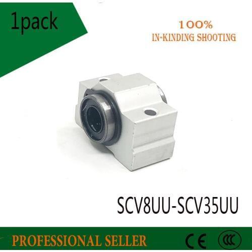 1Pack SC8VUU SC8V SCV8UU SC10VUU SC12VUU -SCV35UU linear block DIY linear slide bearing units CNC router linear Rods shaft
