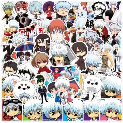 10/30/50Pcs Anime Gintama Graffiti Waterproof Skateboard Travel Suitcase Phone Laptop Luggage Stickers DIY Kids Girl Toys
