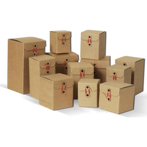 10pcs/lot- 11 sizes Retro kraft paper box tea honey jam candy handmade soap gift packaging boxes