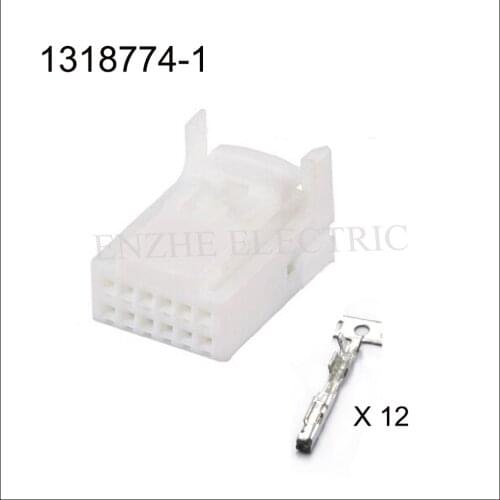 100set 1318774-1 car female Connector cable Terminal jacket auto Plug socket 12 pin Connector automotive plug include terminal
