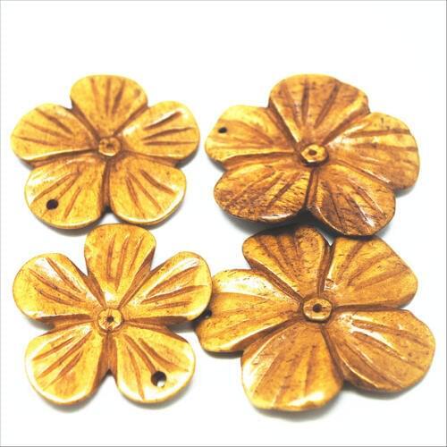 1pc nature bone beads carving flower shapes size 45mm top fashion beads accessories diy beads for charm pendants making