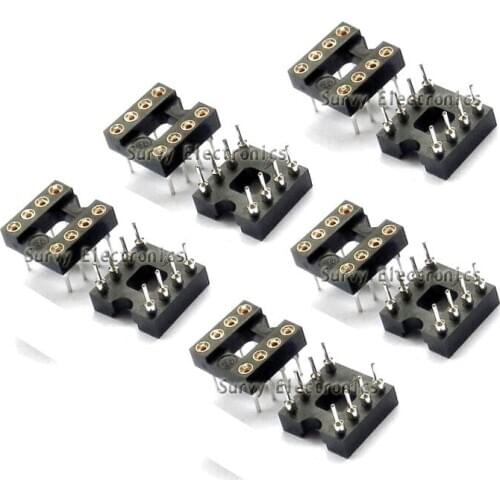 20PCS 8Pin SIP DIP Round IC Sockets Adaptor Solder Type plated hined