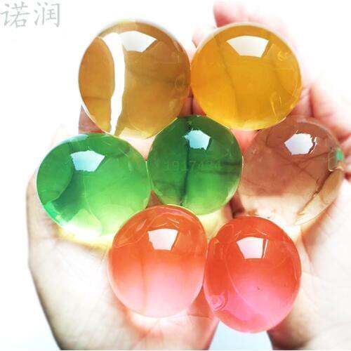 50pcs 30-50mm Pearl Shaped Soft Crystal Soil Grow Orbiz Jelly Ball Hydrogel Water Beads Plant Flower Cultivate Mud Home Decor