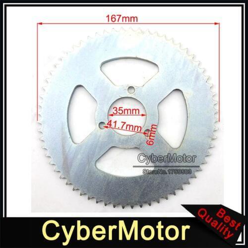 64 Tooth 35mm T8F Rear Chain Sprocket For 2 Stroke 47cc 49cc Engine Chinese Pocket Bike Goped Scooter Mini Moto Kids ATV Quad