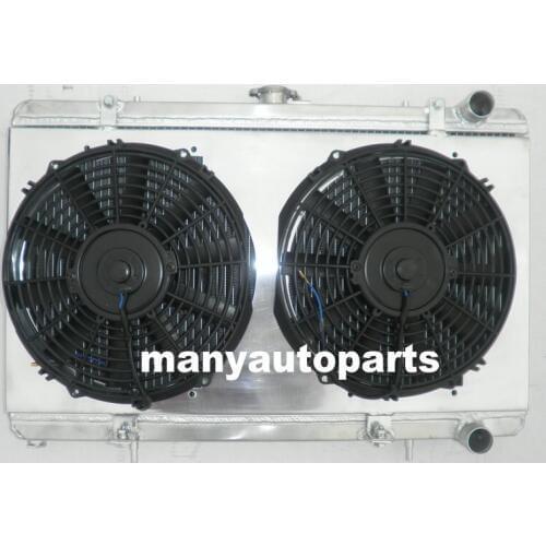 Aluminum Radiator & Shroud &Fans Fit for Nissan 200SX S13 CA18DET 1.8 Turbo 88-94 MT