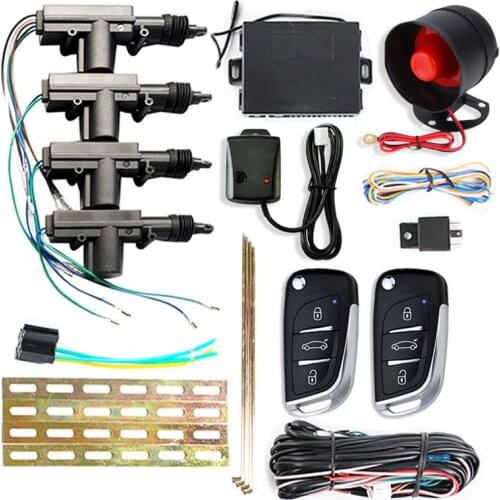 Remote Control Automation Central Locking With Car Alarm Unit Electric Motor Door Lock Automatic Siren Burglar Alarm System