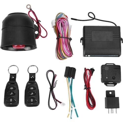 Car Vehicle Burglar Alarm Protection Keyless Security System with 2 Remotes Compatible with all kinds of vehicles