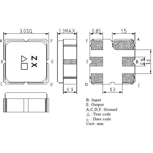 Free Shipping! 5PCS New Original TA0424A 0424A SAW Filter 810MHz 3.0*3.0mm