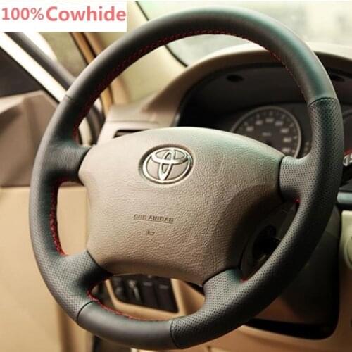 For Toyota Land Cruiser Prado 120 Land Cruiser (2003-2007) Tacoma(2005-2011) Hand-stitched genuine leather Steering Wheel Cover