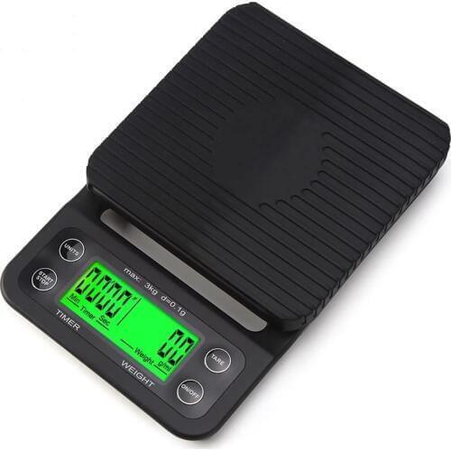 3kg 0.1g Digital Timer Coffee Scale Kitchen Food Scale LCD Display