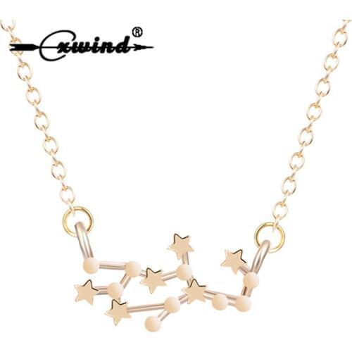 Cxwind Symbol Virgo Necklace 12 Zodiac Sign Astrology Necklace Constellation Pendant Jewelry for Birthday 23/8-22/9