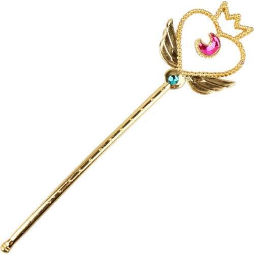 Childrens Love Fairy Rod Crown Fairy Stick Electroplating Magic Angel Stick Plastic Show Toy Props gift hot sell