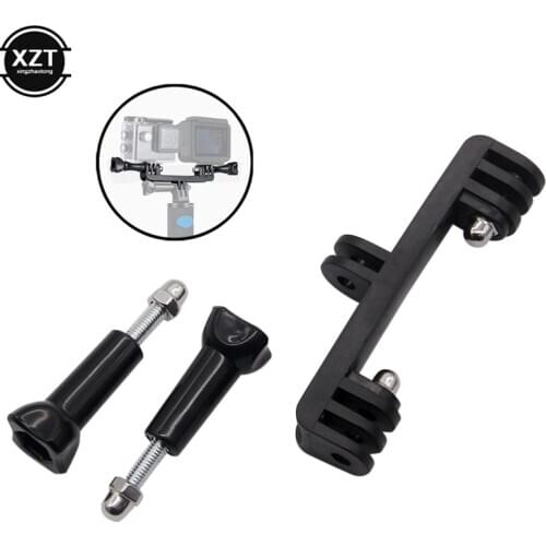 Double Bracket Tripod Holder Professional Sport Camera Handle with Screw Mount Adapter for Gopro Hero 6/5/4/3+/3/2/1 for SJCAM