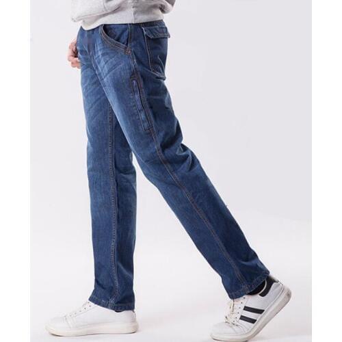 Straight Jeans Man Plus Size Casual Fashion Long Pants Denim Trousers Classic Style High Quality Brand 40 42 44 46 48