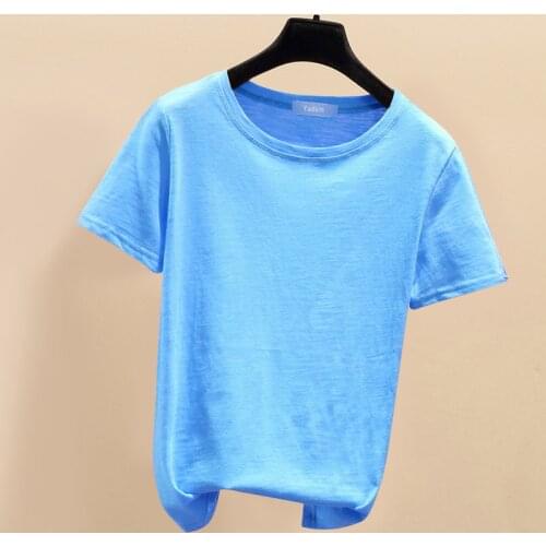 Womens classic casual breathable high quality summer hot soft short sleeve T-shirt