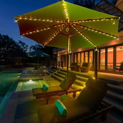 72 LED Patio Umbrella Tent String Light 8 Strings Copper wire String Light for Outdoor Garden Backyard waterproof Holiday Party