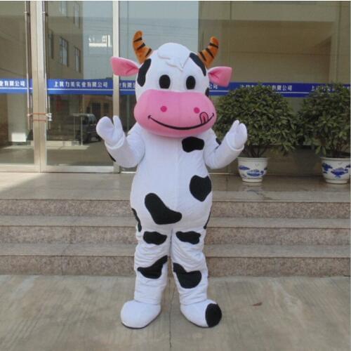Hot sale!! PROFESSIONAL FARM DAIRY Cow Mascot Costume cartoon Fancy Dress Free Shipping
