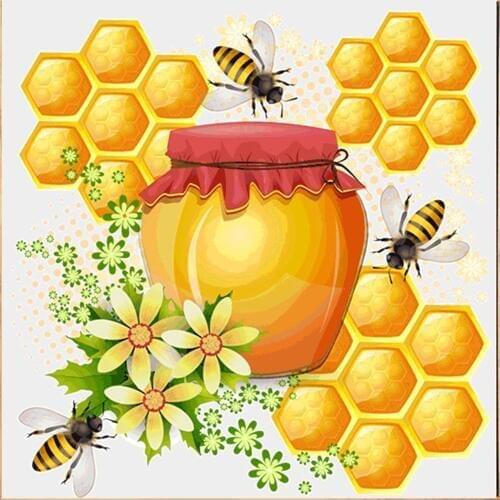 5D Full Square Diamond Painting Bee Honey Diamond Embroidery Sale Animal 5D DIY Diamond Mosaic Rhinestone Picture Decor Home