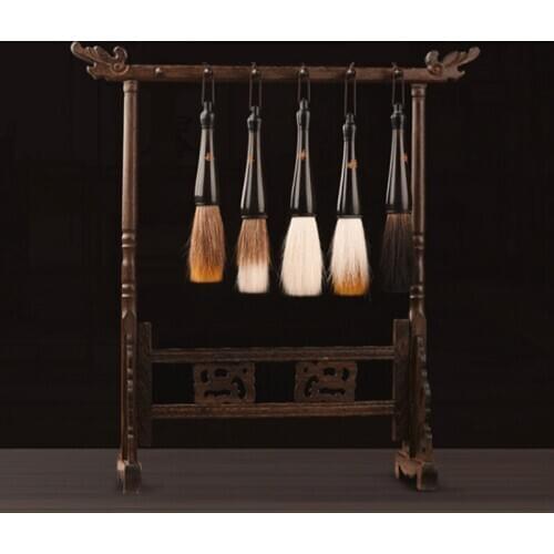 Chinese Brush Pen Caligrafia Horn Penholder Calligraphy Brush Pen Chinese Painting Small Hopper Shapped Brushes Tinta China