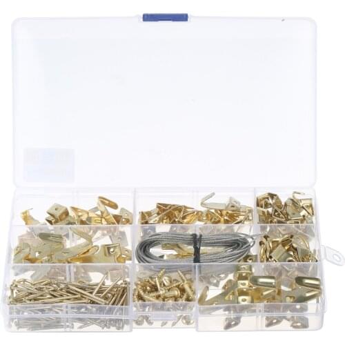 KKmoon 230PCS Picture Hooks Set Picture Hanging Hangers Wall Fixings Assorted Picture Hanger Set Hooks Hangers Pins Screws