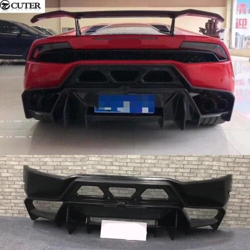 LP610 LP580 Carbon fiber FRP V style rear bumper For Huracan LP610 LP580 V style car body kit 2015