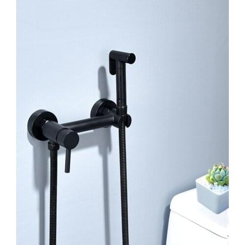 Matte Black Bidet Shower Faucet Solid Brass Bidet Faucet Mixer Hot And Cold Water Tap Toilet Shower Faucets