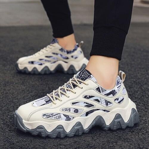 Outdoor Non Slip Running Shoes Men Sports Sneakers Boy Sport Shoes Men Brands Beige Gray Tennis Male Athletic Brands Work E-743