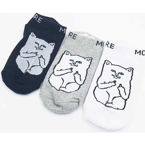 3 Pair/Lot Spring Women Socks Soft Cute Animal Cotton Sox Female Kawaii Blinking Cat Socks for Women Breathable Girls Sokken
