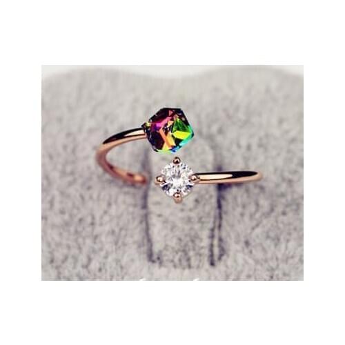 New fashion Rose gold vintage zircon ring For Women girl Accessories jewelry wholesale