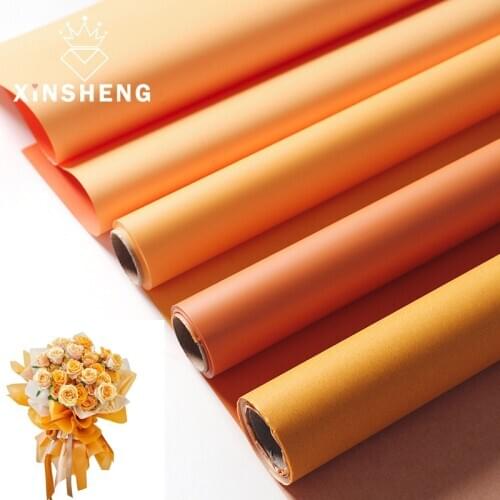Orange Flower Wrapping Paper Two-tone Craft Paper Wedding Christmas Decoration Paper Bouquet Packaging Material