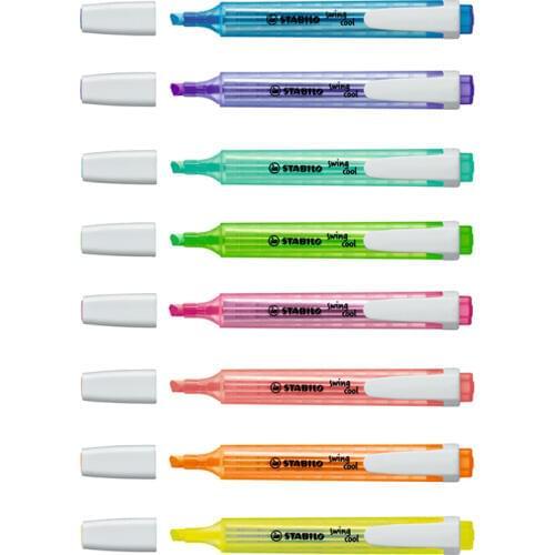 STABILO Swing Cool Bright Color Highlighter Pen, Matte Pocket Sized Marker Spot Liner Highlight Drawing Office Fax School A6586