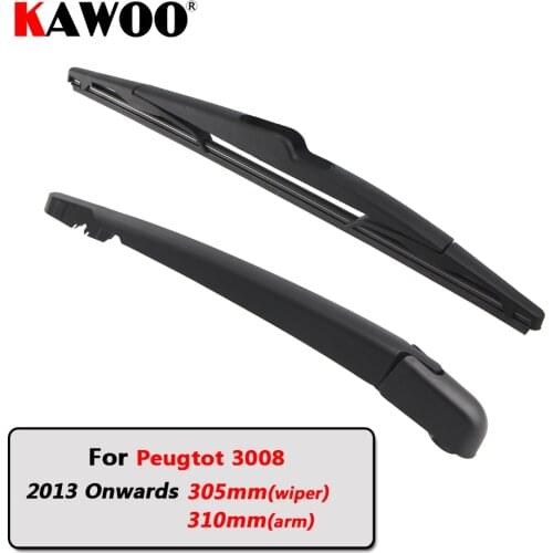 KAWOO Car Rear Wiper Blade Blades Back Window Wipers Arm For Peugeot 3008 Hatchback (2013 Onwards) 305mm Auto Windscreen Blade
