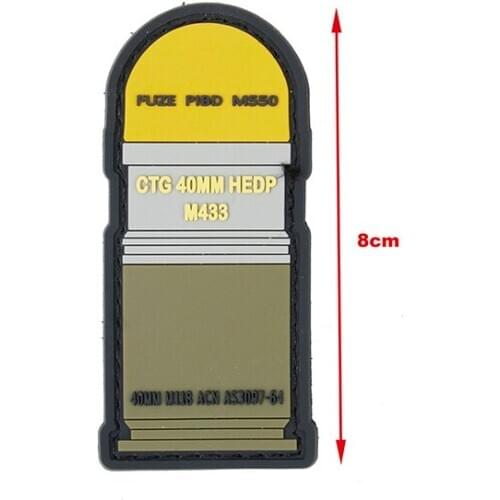 Tactical 3D 40MM HEDP M433 Airsoft PVC Weapon Patch(STG051101)